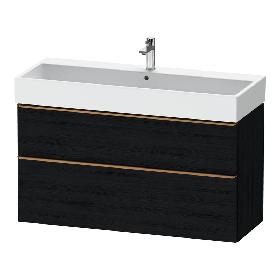Duravit D-Neo – Έπιπλο Νιπτήρα – 1184 mm, 2 συρτάρια, νιπτήρας κέντρο, 1184 x 442 x 625 mm, Bronze Brushed – Black oak Matt, Decor (DE4375004160000)
