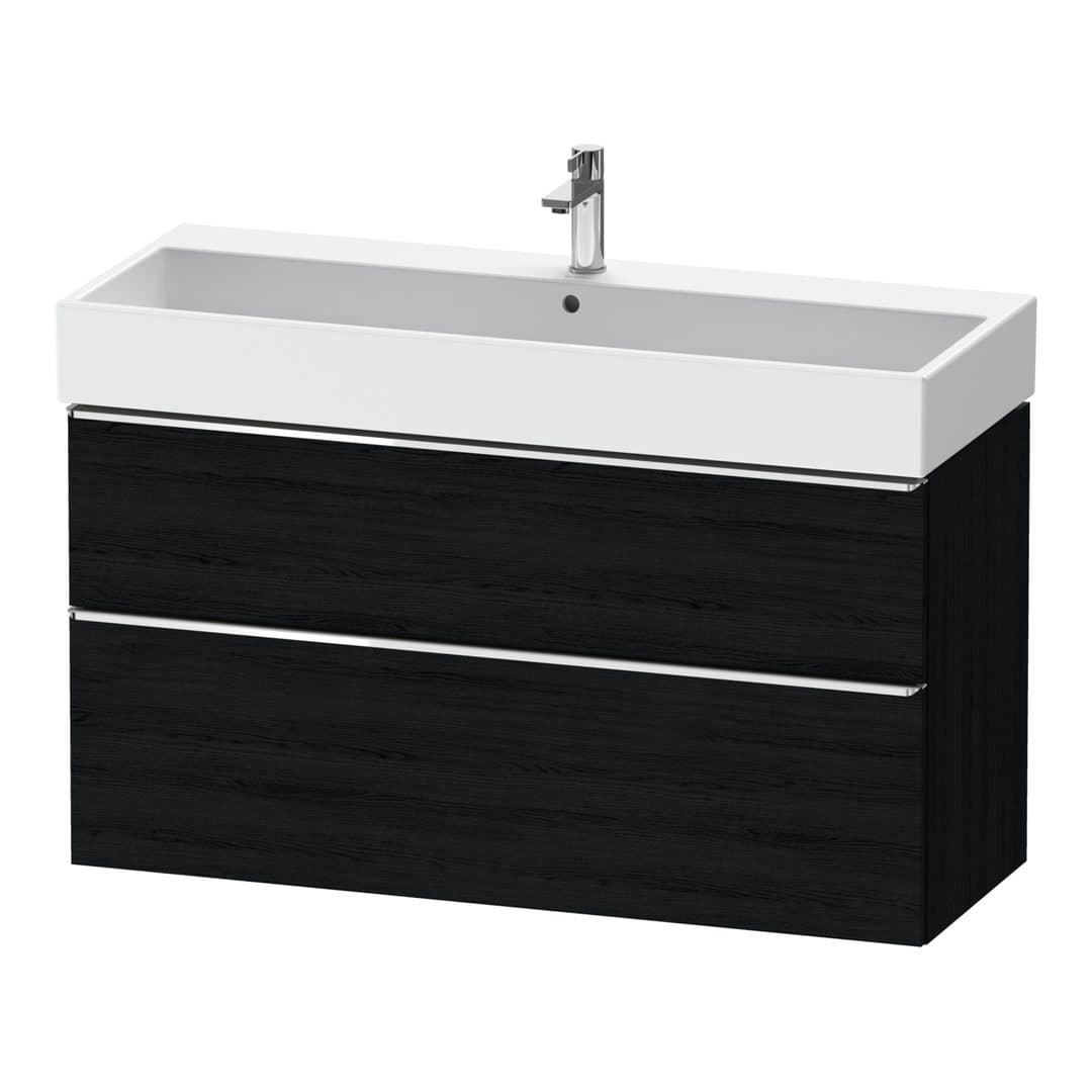 Duravit D-Neo – Έπιπλο Νιπτήρα – 1184 mm, 2 συρτάρια, νιπτήρας κέντρο, 1184 x 442 x 625 mm, Chrome High Gloss – Black oak Matt, Decor (DE4375010160000)