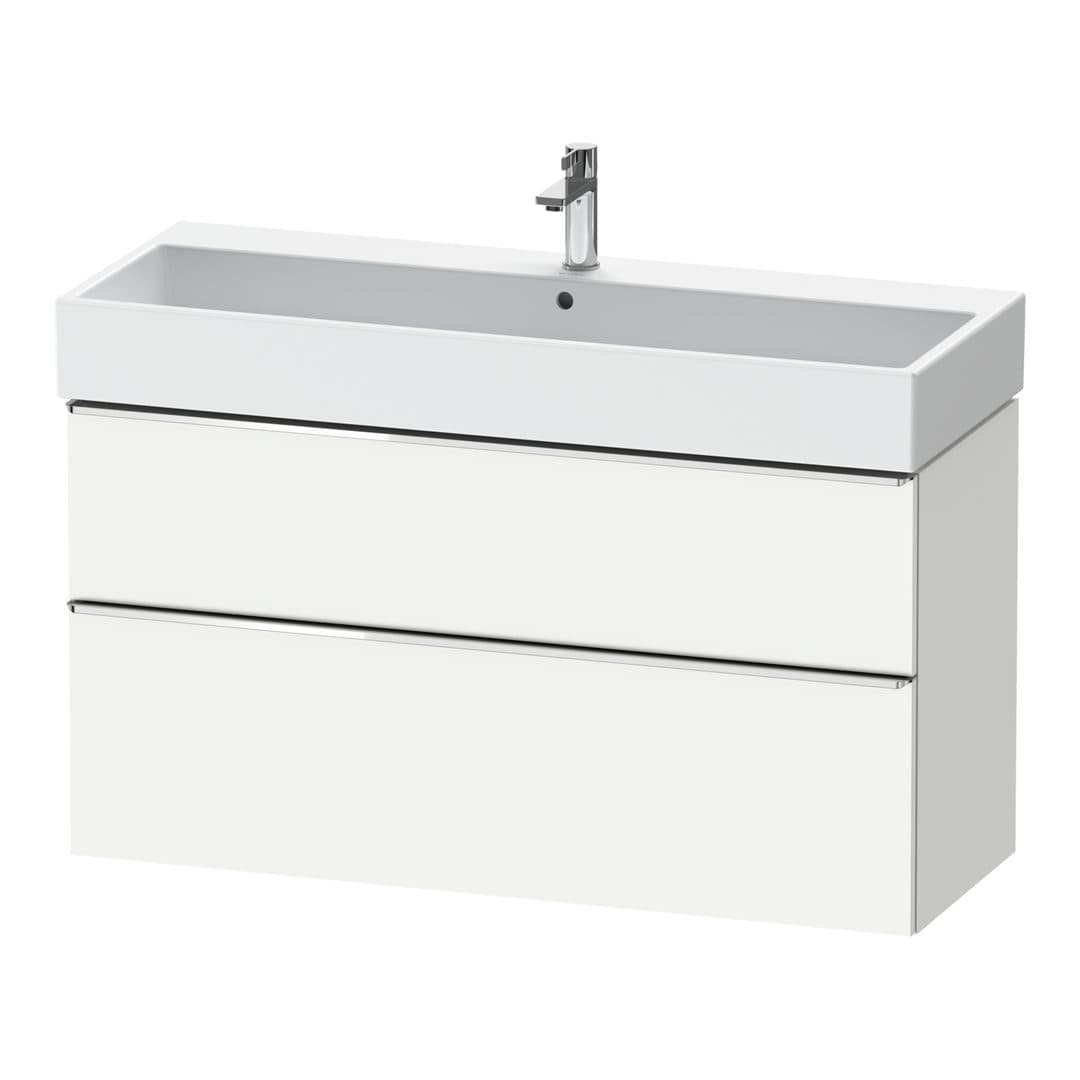Duravit D-Neo – Έπιπλο Νιπτήρα – 1184 mm, 2 συρτάρια, νιπτήρας κέντρο, 1184 x 442 x 625 mm, Chrome High Gloss – White Matt, Decor (DE4375010180000)