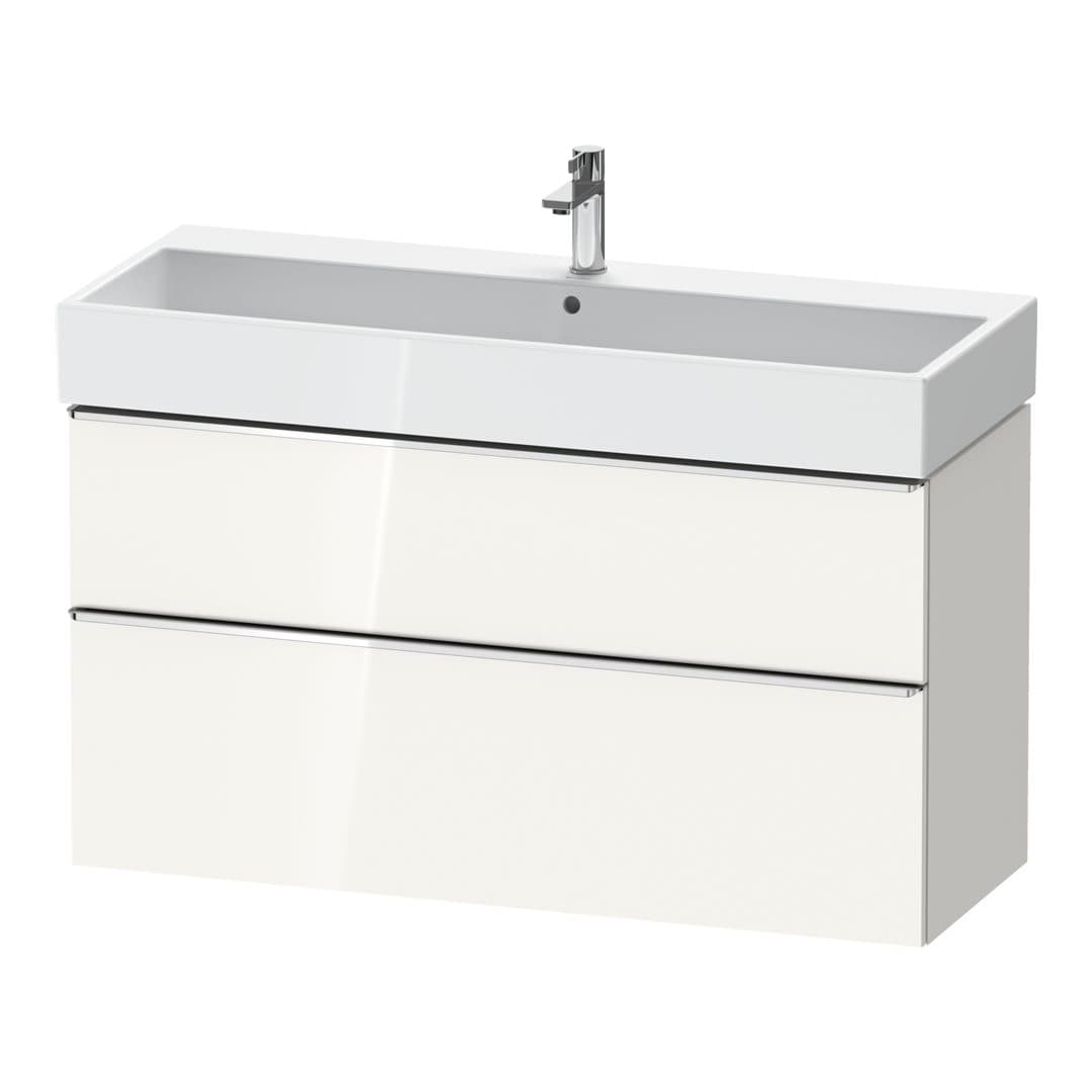 Duravit D-Neo – Έπιπλο Νιπτήρα – 1184 mm, 2 συρτάρια, νιπτήρας κέντρο, 1184 x 442 x 625 mm, Chrome High Gloss – White High Gloss, Decor (DE4375010220000)