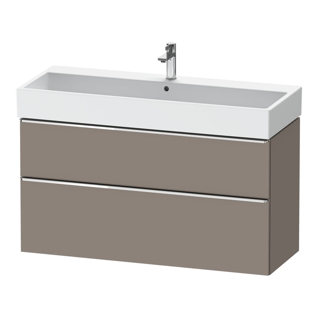 Duravit D-Neo – Έπιπλο Νιπτήρα – 1184 mm, 2 συρτάρια, νιπτήρας κέντρο, 1184 x 442 x 625 mm, Chrome High Gloss – Basalte Matt, Decor (DE4375010430000)