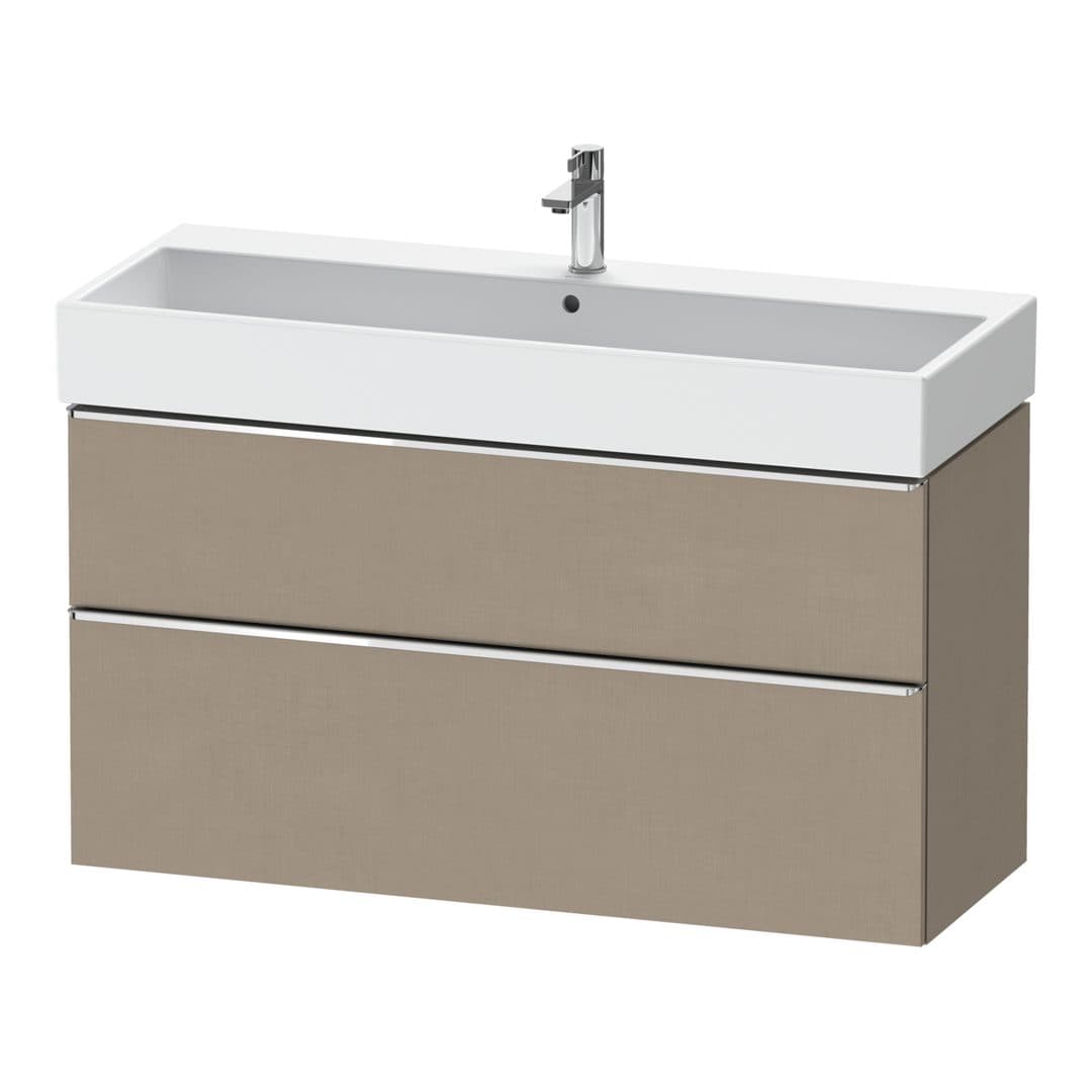 Duravit D-Neo – Έπιπλο Νιπτήρα – 1184 mm, 2 συρτάρια, νιπτήρας κέντρο, 1184 x 442 x 625 mm, Chrome High Gloss – Linen Matt, Decor (DE4375010750000)