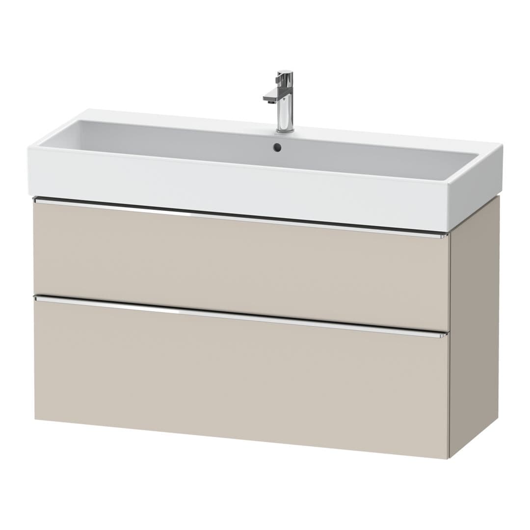 Duravit D-Neo – Έπιπλο Νιπτήρα – 1184 mm, 2 συρτάρια, νιπτήρας κέντρο, 1184 x 442 x 625 mm, Chrome High Gloss – Taupe Matt, Decor (DE4375010910000)