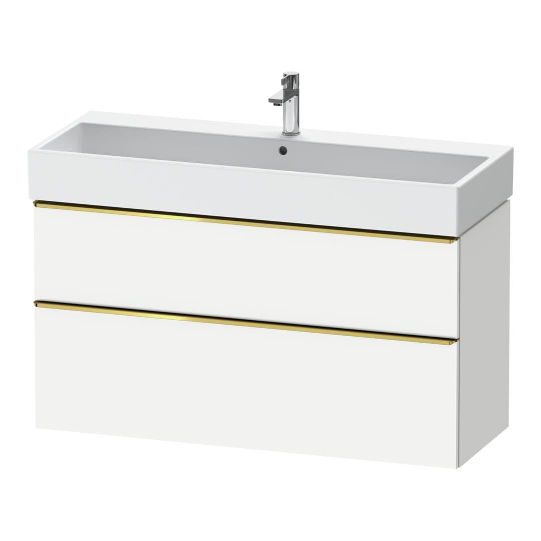 Duravit D-Neo – Έπιπλο Νιπτήρα – 1184 mm, 2 συρτάρια, νιπτήρας κέντρο, 1184 x 442 x 625 mm, Gold Polished – White Matt, Decor (DE4375034180000)