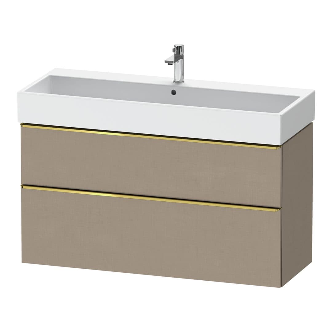 Duravit D-Neo – Έπιπλο Νιπτήρα – 1184 mm, 2 συρτάρια, νιπτήρας κέντρο, 1184 x 442 x 625 mm, Gold Polished – Linen Matt, Decor (DE4375034750000)