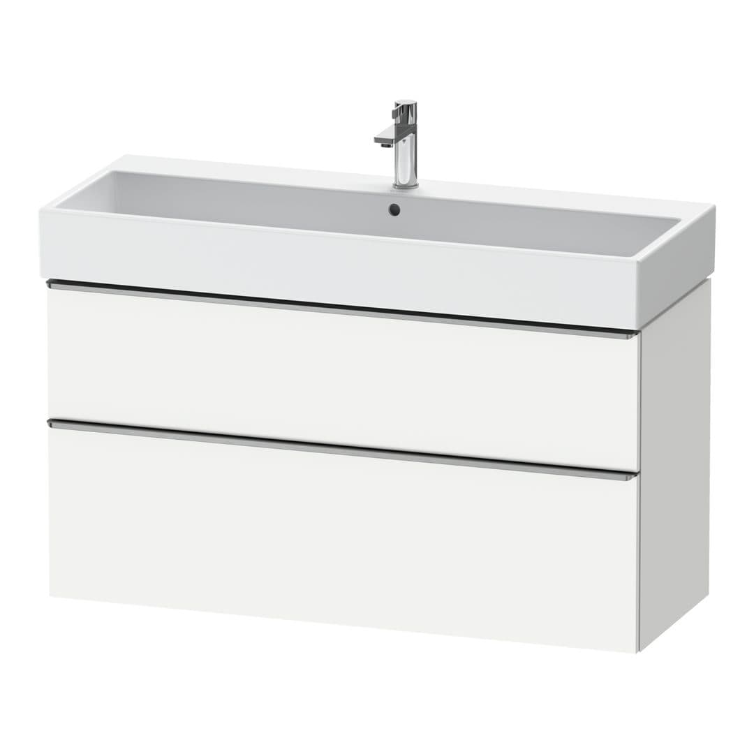 Duravit D-Neo – Έπιπλο Νιπτήρα – 1184 mm, 2 συρτάρια, νιπτήρας κέντρο, 1184 x 442 x 625 mm, Stainless steel Brushed – White Matt, Decor (DE4375070180000)