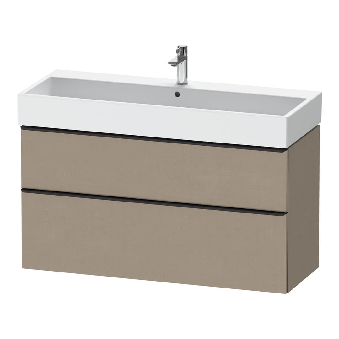 Duravit D-Neo – Έπιπλο Νιπτήρα – 1184 mm, 2 συρτάρια, νιπτήρας κέντρο, 1184 x 442 x 625 mm, Diamond black Matt – Linen Matt, Decor (DE43750BD750000)