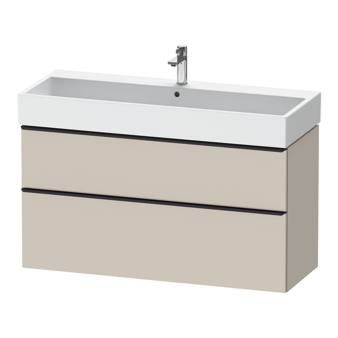 Duravit D-Neo – Έπιπλο Νιπτήρα – 1184 mm, 2 συρτάρια, νιπτήρας κέντρο, 1184 x 442 x 625 mm, Diamond black Matt – Taupe Matt, Decor (DE43750BD910000)