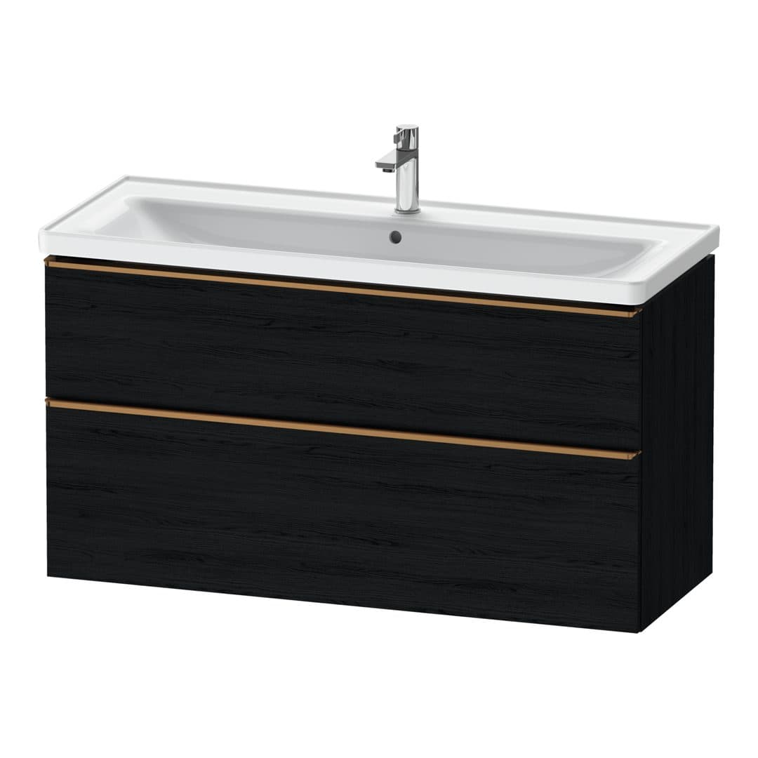 Duravit D-Neo – Έπιπλο Νιπτήρα – 1184 mm, 2 συρτάρια, νιπτήρας κέντρο, 1184 x 452 x 625 mm, Bronze Brushed – Black oak Matt, Decor (DE4391004160000)