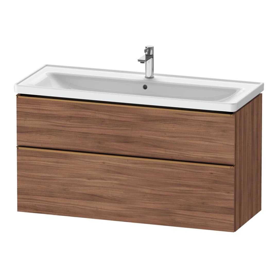 Duravit D-Neo – Έπιπλο Νιπτήρα – 1184 mm, 2 συρτάρια, νιπτήρας κέντρο, 1184 x 452 x 625 mm, Bronze Brushed – Walnut Matt, Decor (DE4391004790000)