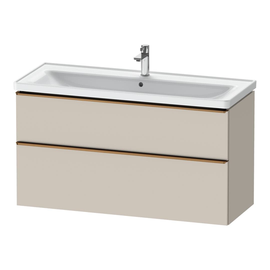 Duravit D-Neo – Έπιπλο Νιπτήρα – 1184 mm, 2 συρτάρια, νιπτήρας κέντρο, 1184 x 452 x 625 mm, Bronze Brushed – Taupe Matt, Decor (DE4391004910000)