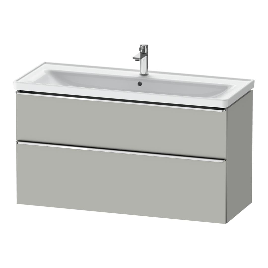 Duravit D-Neo – Έπιπλο Νιπτήρα – 1184 mm, 2 συρτάρια, νιπτήρας κέντρο, 1184 x 452 x 625 mm, Chrome High Gloss – Concrete grey Matt, Decor (DE4391010070000)