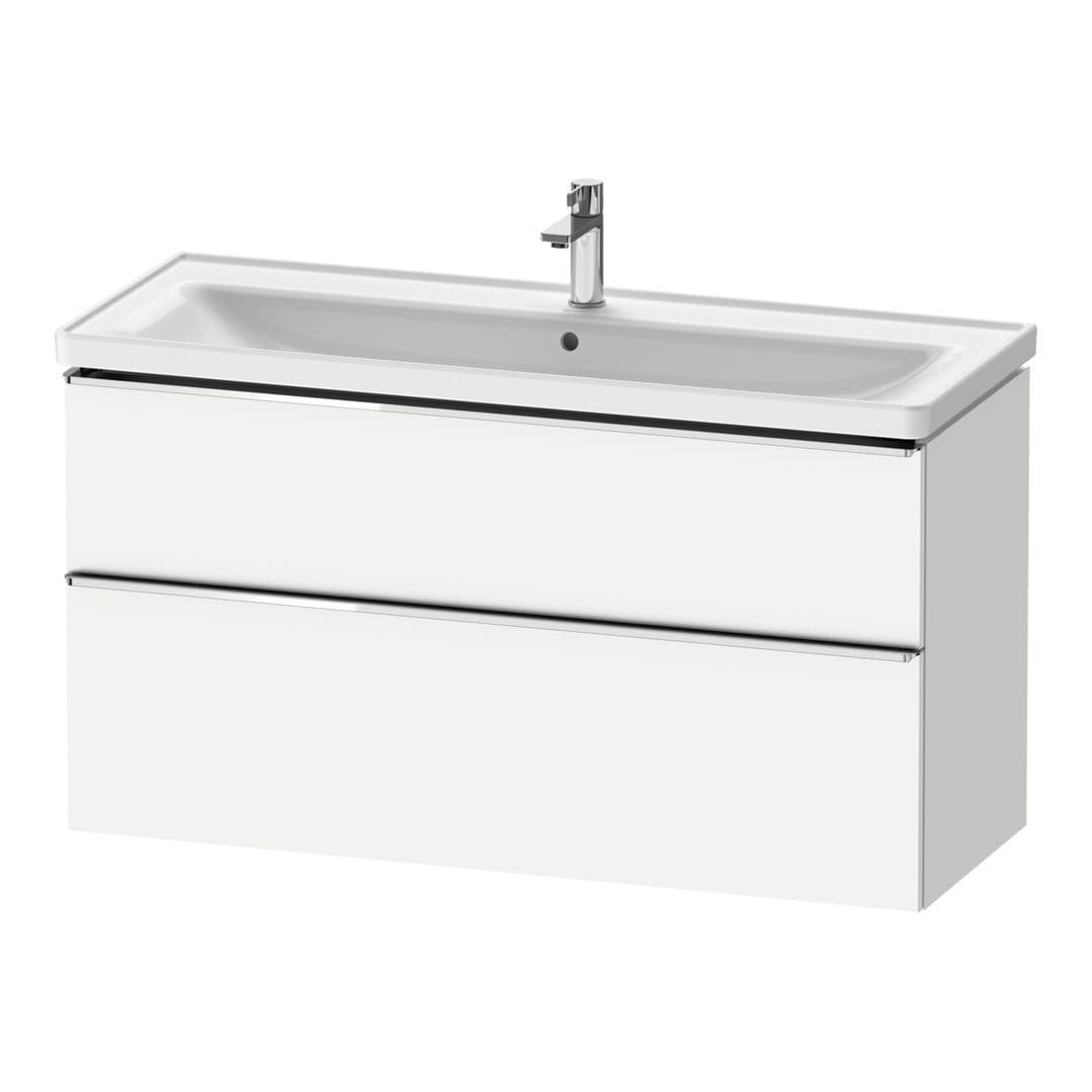 Duravit D-Neo – Έπιπλο Νιπτήρα – 1184 mm, 2 συρτάρια, νιπτήρας κέντρο, 1184 x 452 x 625 mm, Chrome High Gloss – White Matt, Decor (DE4391010180000)