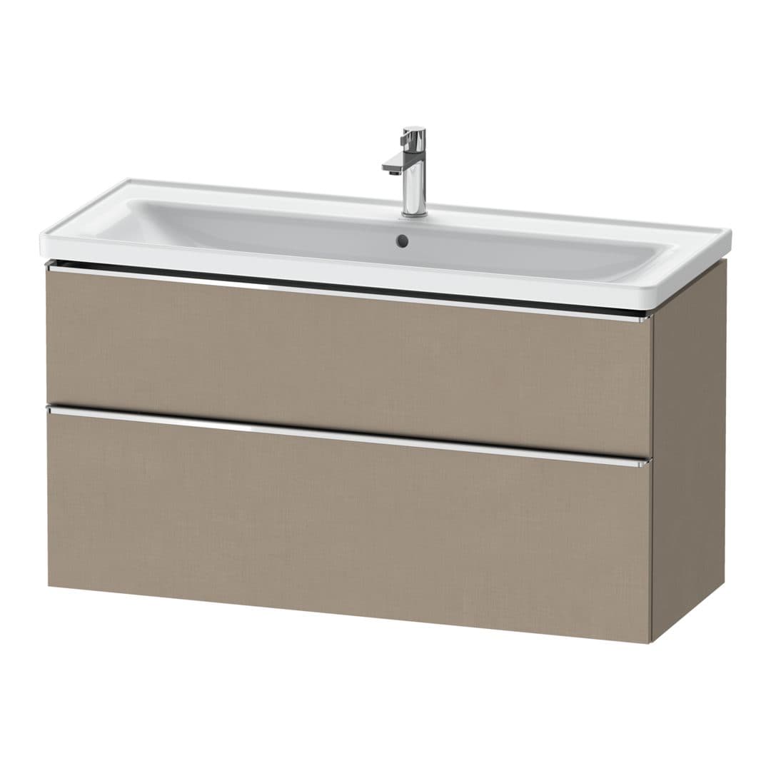 Duravit D-Neo – Έπιπλο Νιπτήρα – 1184 mm, 2 συρτάρια, νιπτήρας κέντρο, 1184 x 452 x 625 mm, Chrome High Gloss – Linen Matt, Decor (DE4391010750000)