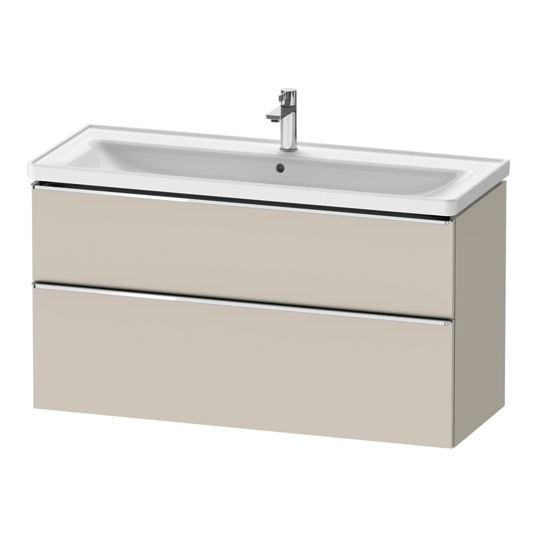 Duravit D-Neo – Έπιπλο Νιπτήρα – 1184 mm, 2 συρτάρια, νιπτήρας κέντρο, 1184 x 452 x 625 mm, Chrome High Gloss – Taupe Matt, Decor (DE4391010910000)