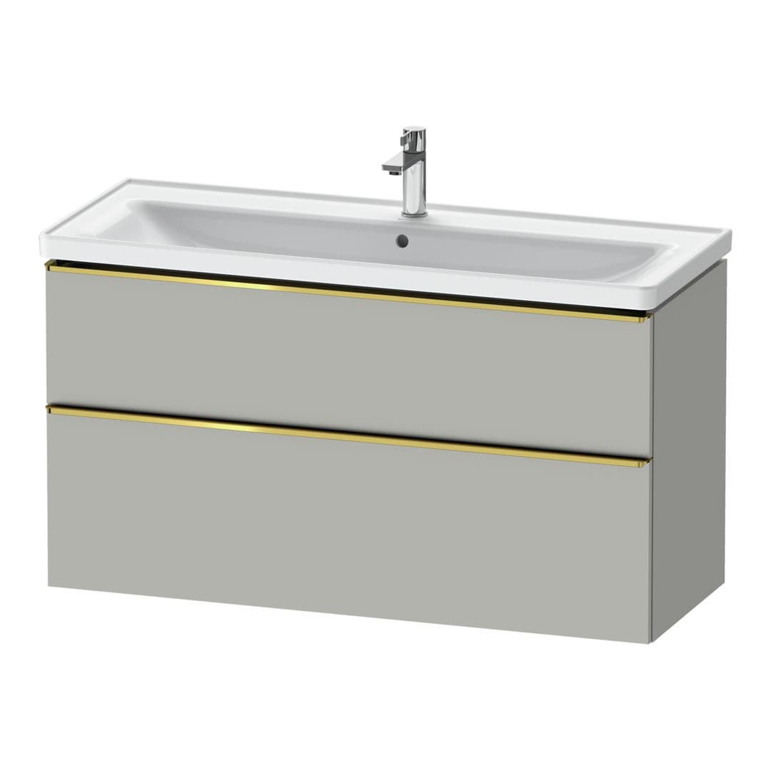 Duravit D-Neo – Έπιπλο Νιπτήρα – 1184 mm, 2 συρτάρια, νιπτήρας κέντρο, 1184 x 452 x 625 mm, Gold Polished – Concrete grey Matt, Decor (DE4391034070000)