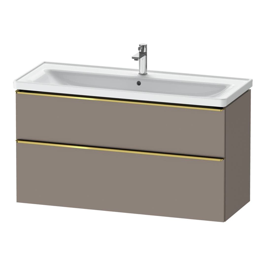 Duravit D-Neo – Έπιπλο Νιπτήρα – 1184 mm, 2 συρτάρια, νιπτήρας κέντρο, 1184 x 452 x 625 mm, Gold Polished – Basalte Matt, Decor (DE4391034430000)