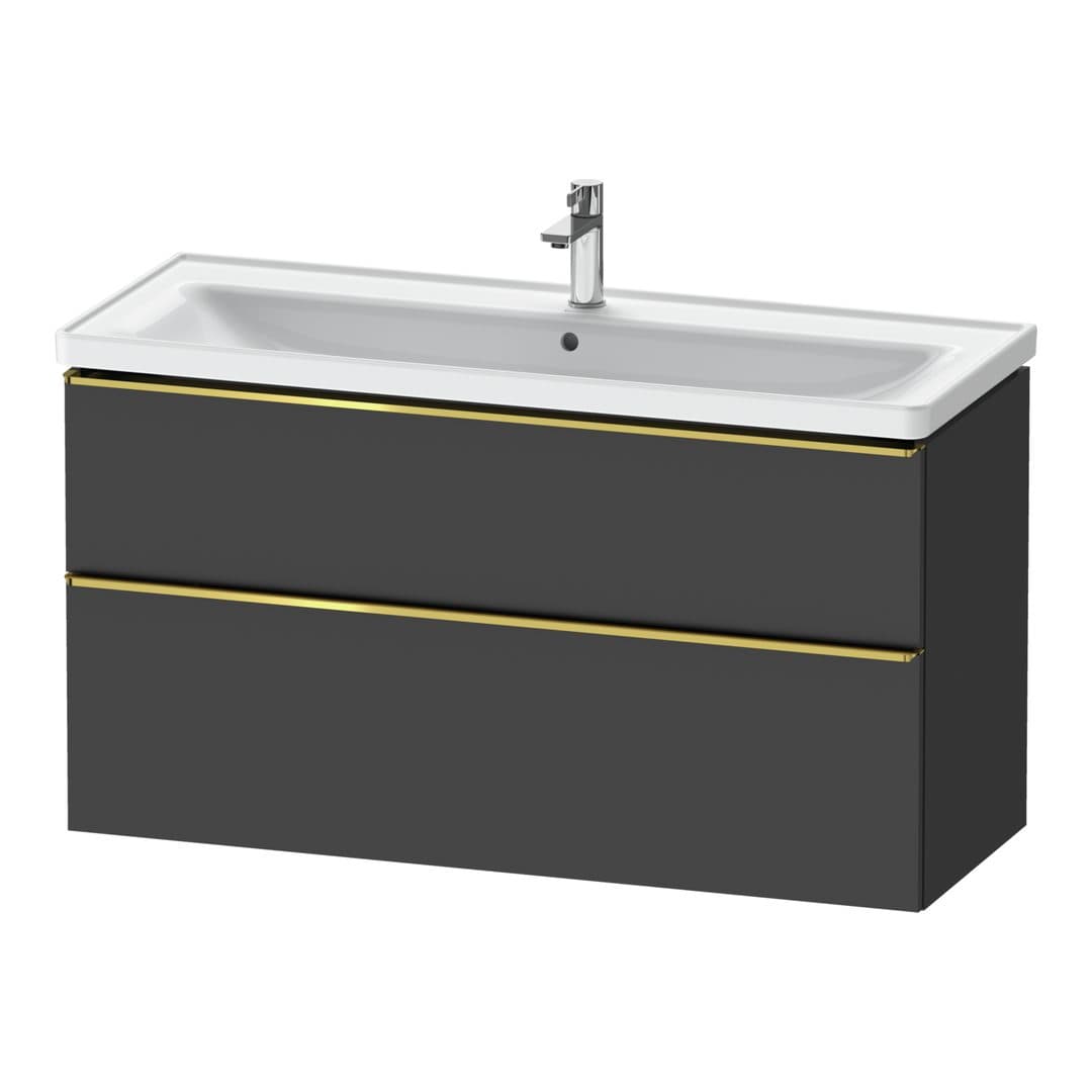 Duravit D-Neo – Έπιπλο Νιπτήρα – 1184 mm, 2 συρτάρια, νιπτήρας κέντρο, 1184 x 452 x 625 mm, Gold Polished – Graphite Matt, Decor (DE4391034490000)