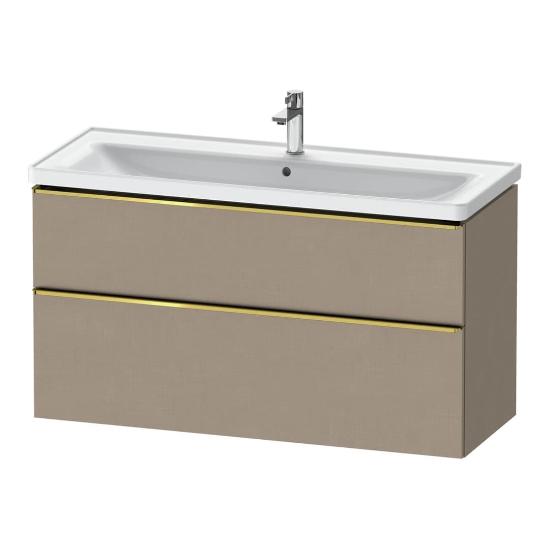Duravit D-Neo – Έπιπλο Νιπτήρα – 1184 mm, 2 συρτάρια, νιπτήρας κέντρο, 1184 x 452 x 625 mm, Gold Polished – Linen Matt, Decor (DE4391034750000)