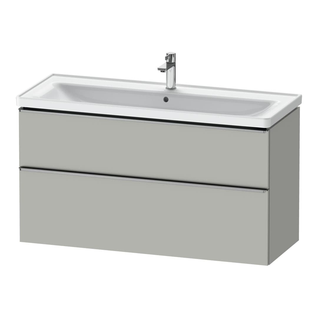Duravit D-Neo – Έπιπλο Νιπτήρα – 1184 mm, 2 συρτάρια, νιπτήρας κέντρο, 1184 x 452 x 625 mm, Stainless steel Brushed – Concrete grey Matt, Decor (DE4391070070000)