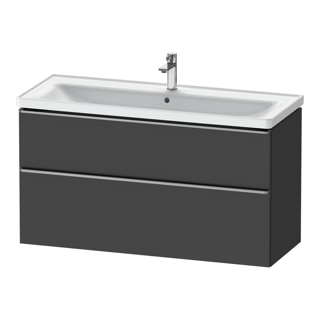 Duravit D-Neo – Έπιπλο Νιπτήρα – 1184 mm, 2 συρτάρια, νιπτήρας κέντρο, 1184 x 452 x 625 mm, Stainless steel Brushed – Graphite Matt, Decor (DE4391070490000)