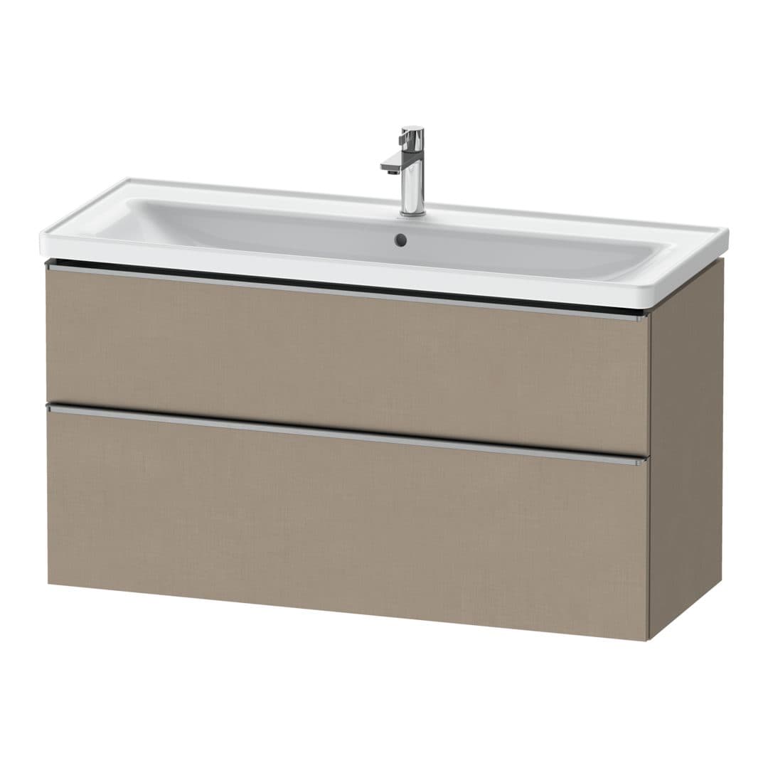 Duravit D-Neo – Έπιπλο Νιπτήρα – 1184 mm, 2 συρτάρια, νιπτήρας κέντρο, 1184 x 452 x 625 mm, Stainless steel Brushed – Linen Matt, Decor (DE4391070750000)