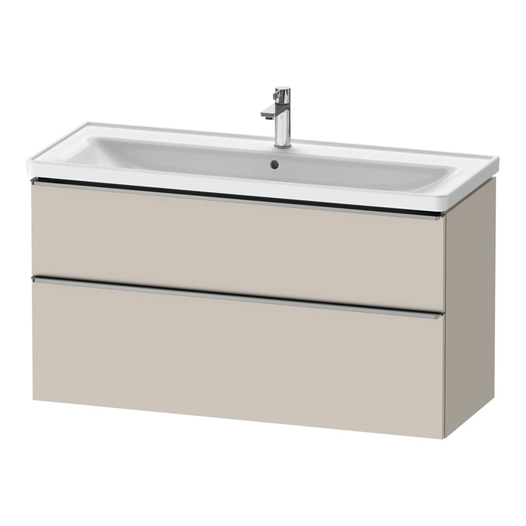 Duravit D-Neo – Έπιπλο Νιπτήρα – 1184 mm, 2 συρτάρια, νιπτήρας κέντρο, 1184 x 452 x 625 mm, Stainless steel Brushed – Taupe Matt, Decor (DE4391070910000)