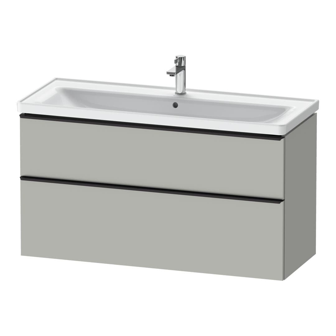 Duravit D-Neo – Έπιπλο Νιπτήρα – 1184 mm, 2 συρτάρια, νιπτήρας κέντρο, 1184 x 452 x 625 mm, Diamond black Matt – Concrete grey Matt, Decor (DE43910BD070000)