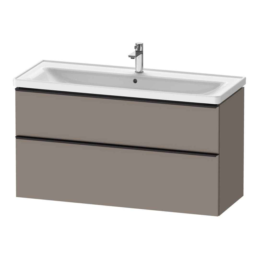 Duravit D-Neo – Έπιπλο Νιπτήρα – 1184 mm, 2 συρτάρια, νιπτήρας κέντρο, 1184 x 452 x 625 mm, Diamond black Matt – Basalte Matt, Decor (DE43910BD430000)