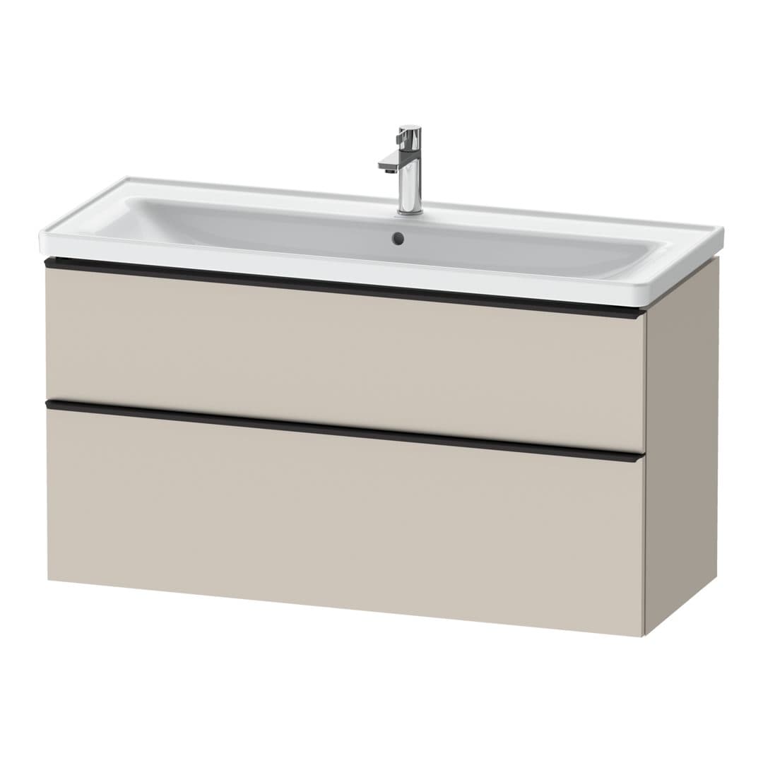 Duravit D-Neo – Έπιπλο Νιπτήρα – 1184 mm, 2 συρτάρια, νιπτήρας κέντρο, 1184 x 452 x 625 mm, Diamond black Matt – Taupe Matt, Decor (DE43910BD910000)