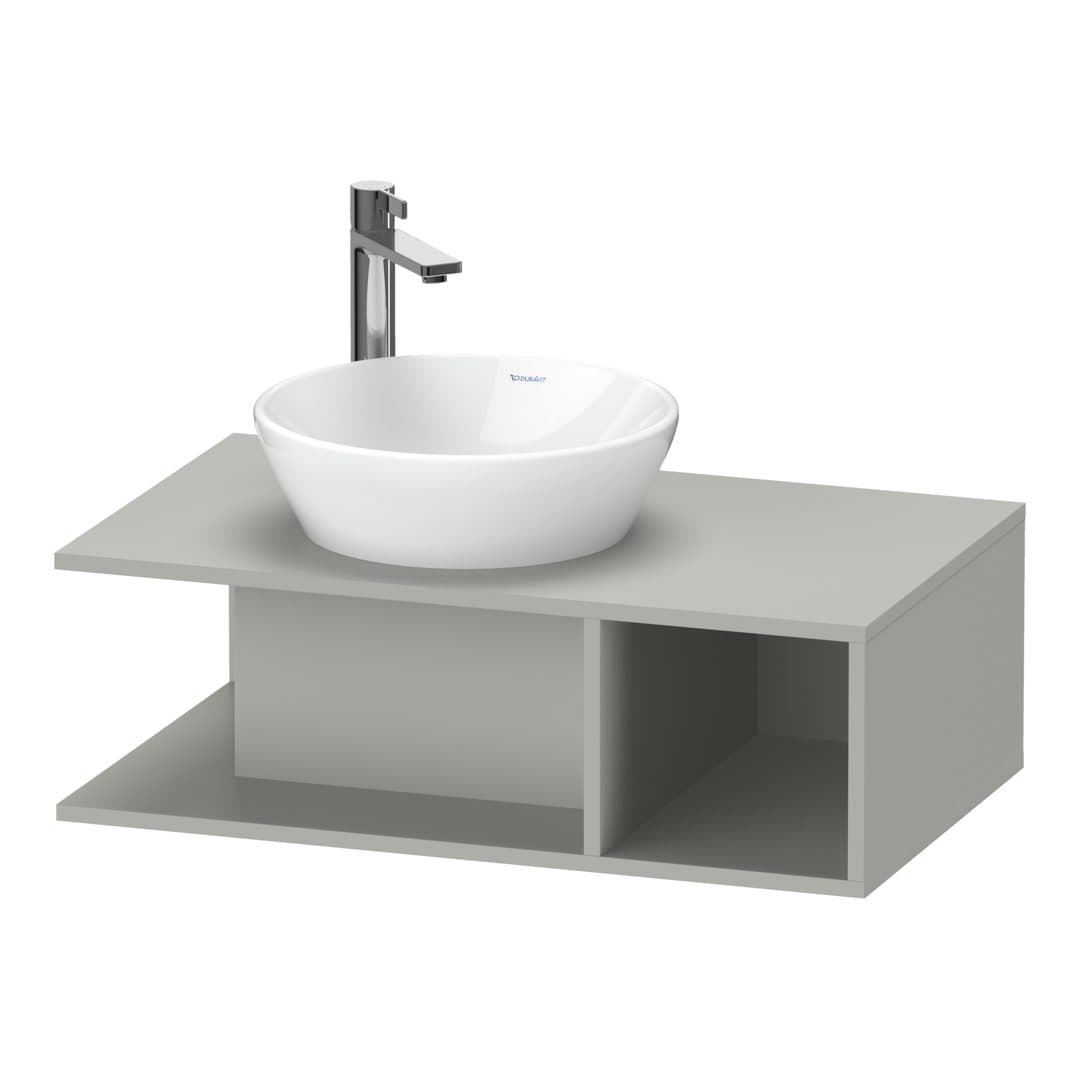 Duravit D-Neo – Έπιπλο Νιπτήρα – 800 mm, για κονσόλα, νιπτήρας αριστερά, Compact – Concrete grey Matt, Decor (DE491800707)