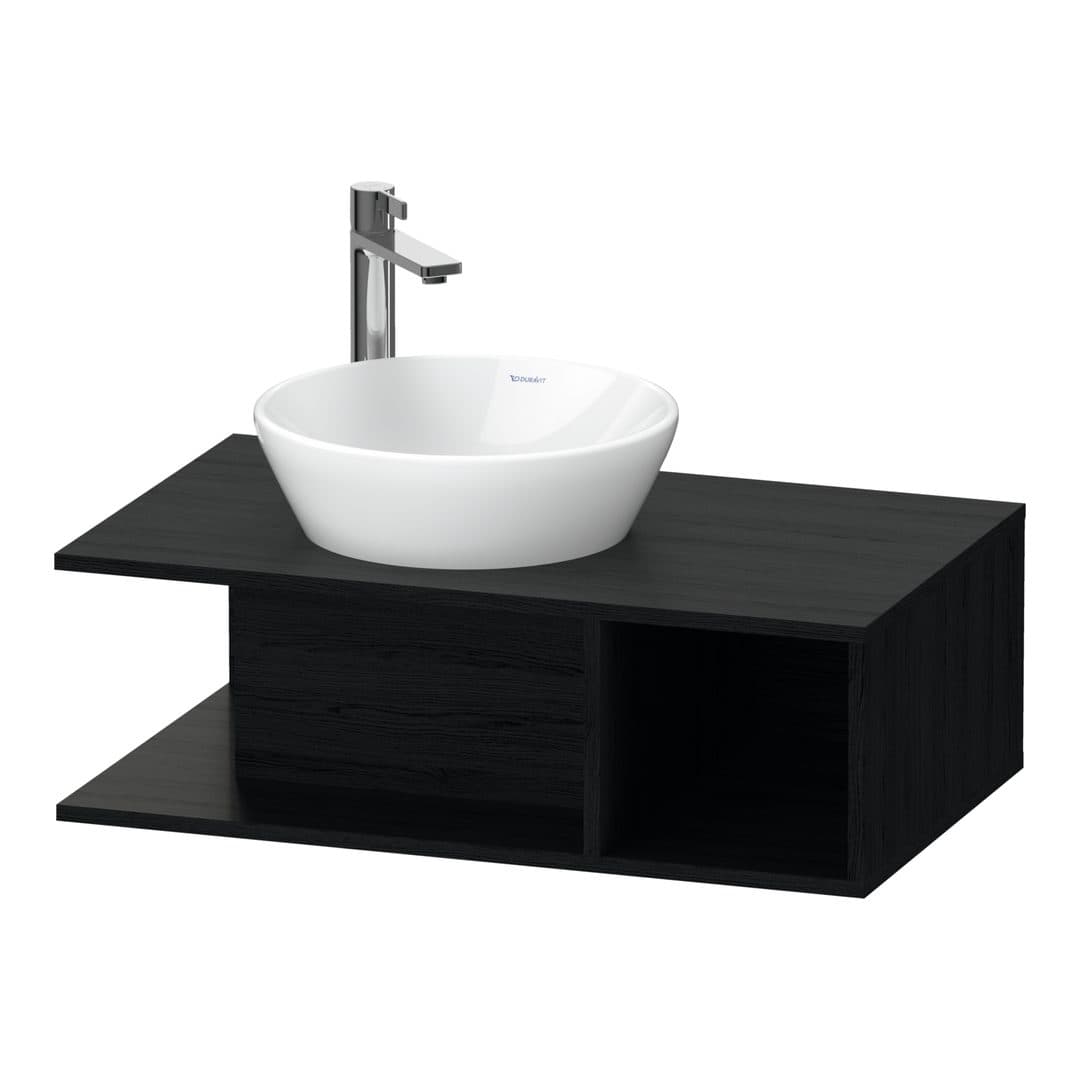 Duravit D-Neo – Έπιπλο Νιπτήρα – 800 mm, για κονσόλα, νιπτήρας αριστερά, Compact – Black oak Matt, Decor (DE491801616)
