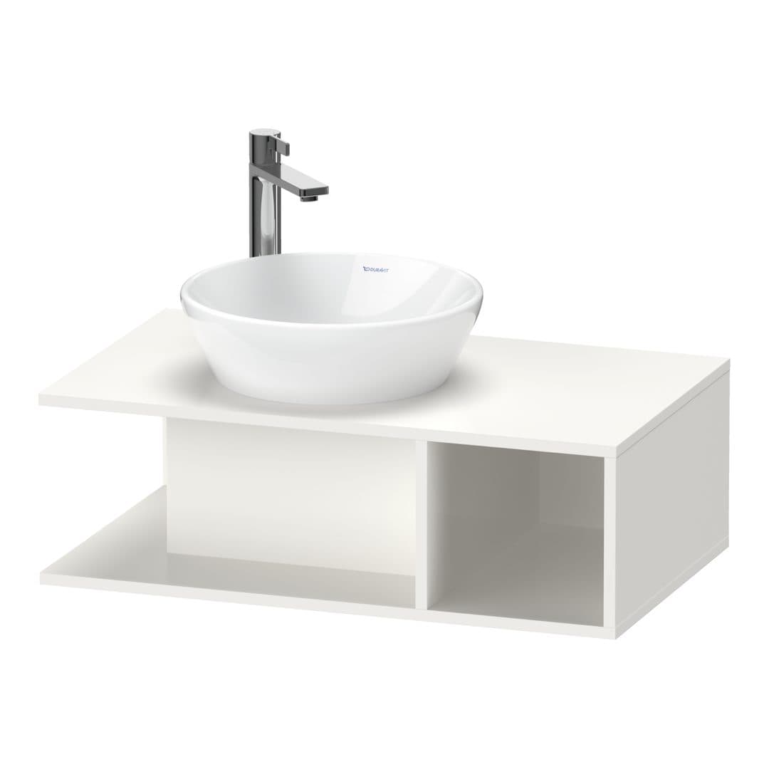 Duravit D-Neo – Έπιπλο Νιπτήρα – 800 mm, για κονσόλα, νιπτήρας αριστερά, Compact – White High Gloss, Decor (DE491802222)