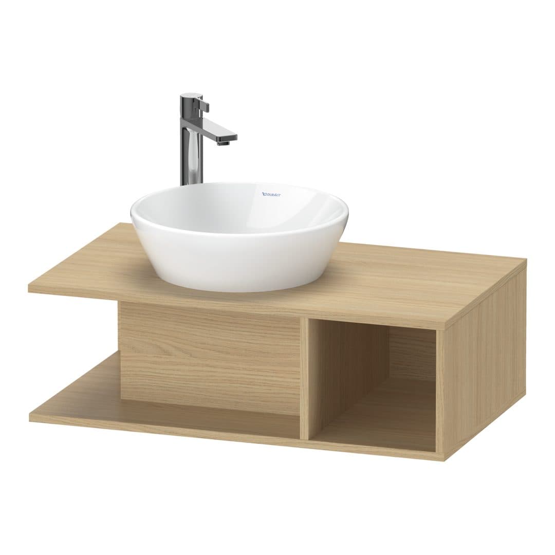 Duravit D-Neo – Έπιπλο Νιπτήρα – 800 mm, για κονσόλα, νιπτήρας αριστερά, Compact – Natural oak, Decor (DE491803030)
