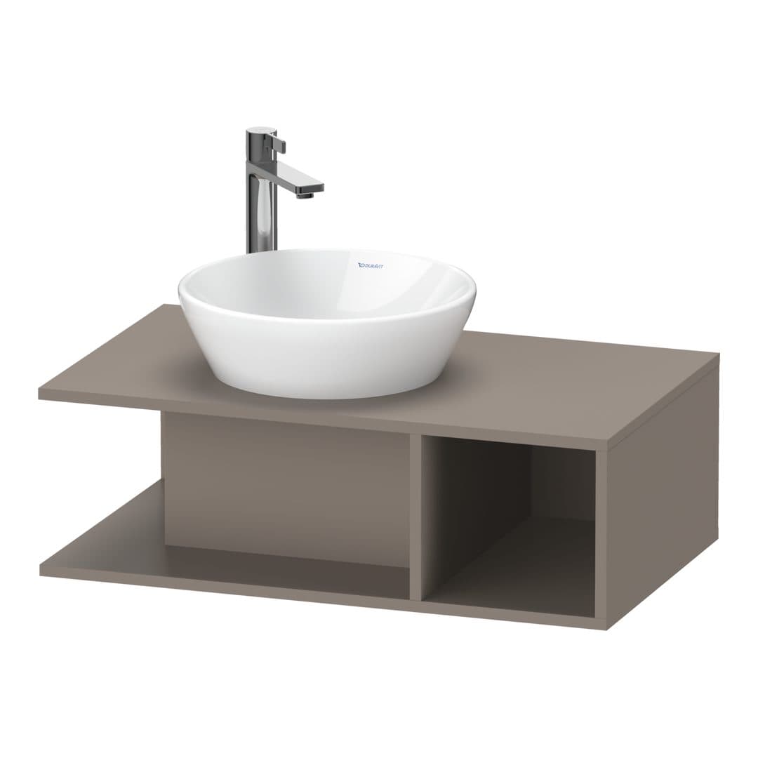 Duravit D-Neo – Έπιπλο Νιπτήρα – 800 mm, για κονσόλα, νιπτήρας αριστερά, Compact – Basalte Matt, Decor (DE491804343)