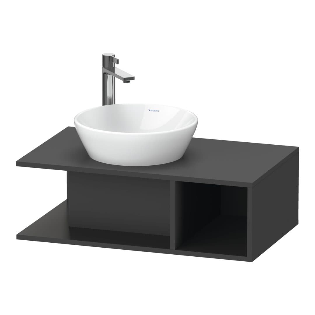 Duravit D-Neo – Έπιπλο Νιπτήρα – 800 mm, για κονσόλα, νιπτήρας αριστερά, Compact – Graphite Matt, Decor (DE491804949)