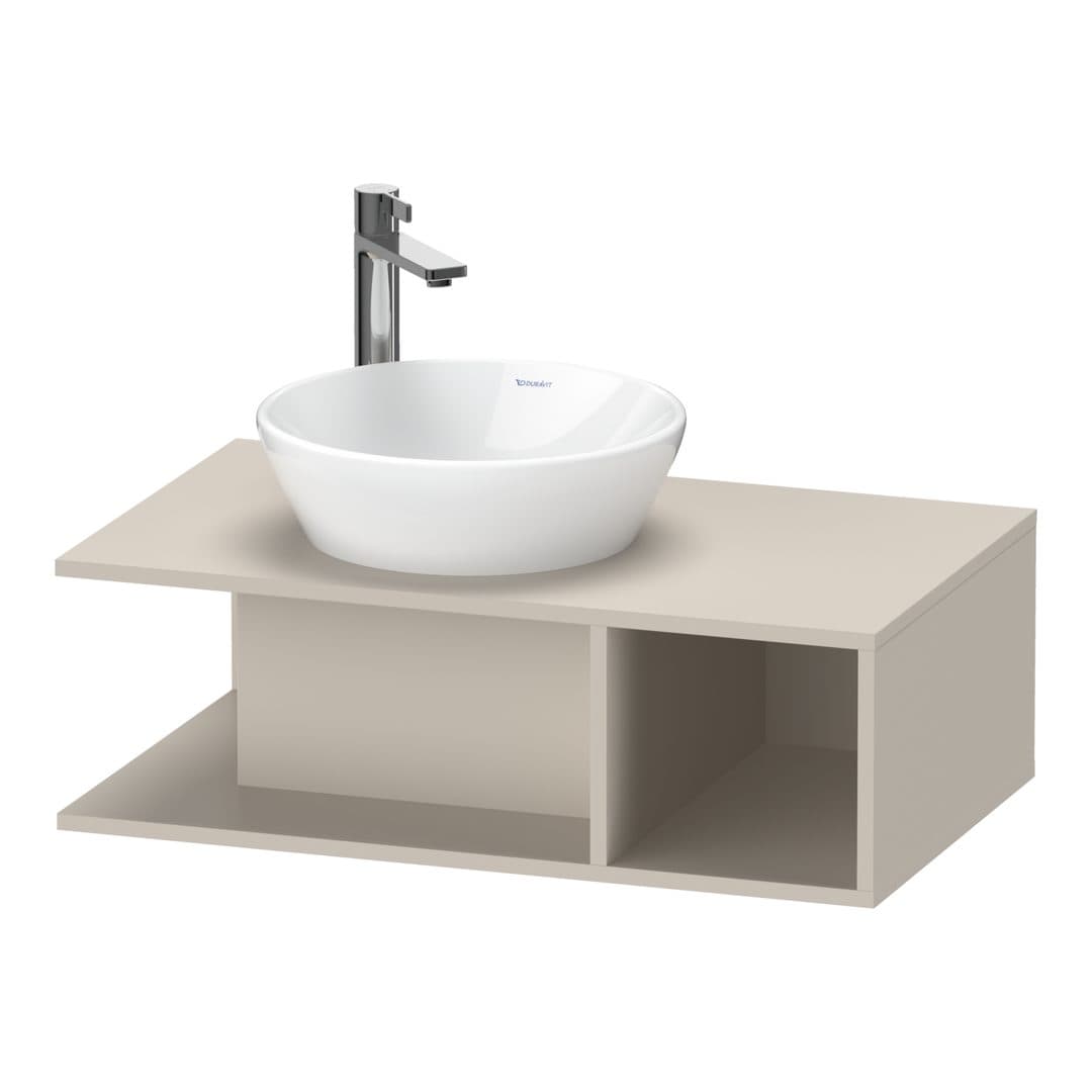 Duravit D-Neo – Έπιπλο Νιπτήρα – 800 mm, για κονσόλα, νιπτήρας αριστερά, Compact – Taupe Matt, Decor (DE491809191)