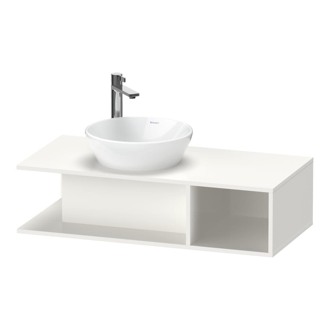 Duravit D-Neo – Έπιπλο Νιπτήρα – 1000 mm, για κονσόλα, νιπτήρας αριστερά, Compact – White High Gloss, Decor (DE491902222)