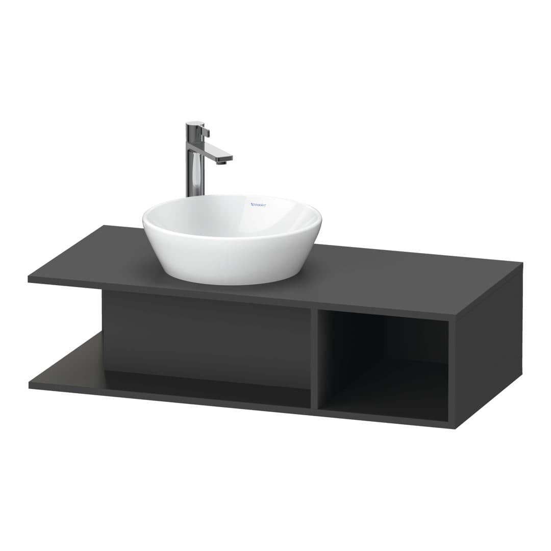 Duravit D-Neo – Έπιπλο Νιπτήρα – 1000 mm, για κονσόλα, νιπτήρας αριστερά, Compact – Graphite Matt, Decor (DE491904949)