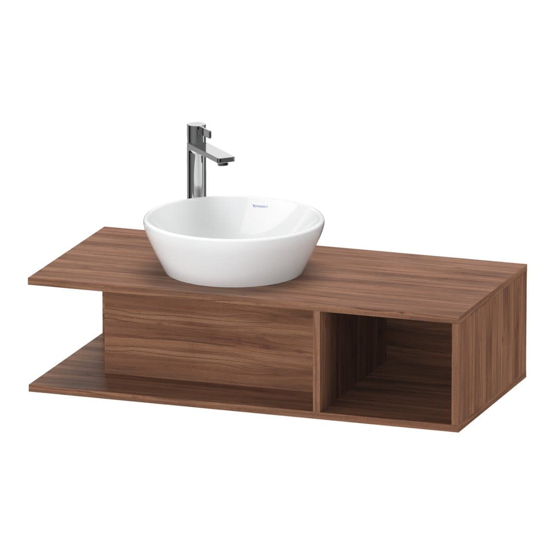 Duravit D-Neo – Έπιπλο Νιπτήρα – 1000 mm, για κονσόλα, νιπτήρας αριστερά, Compact – Walnut Matt, Decor (DE491907979)
