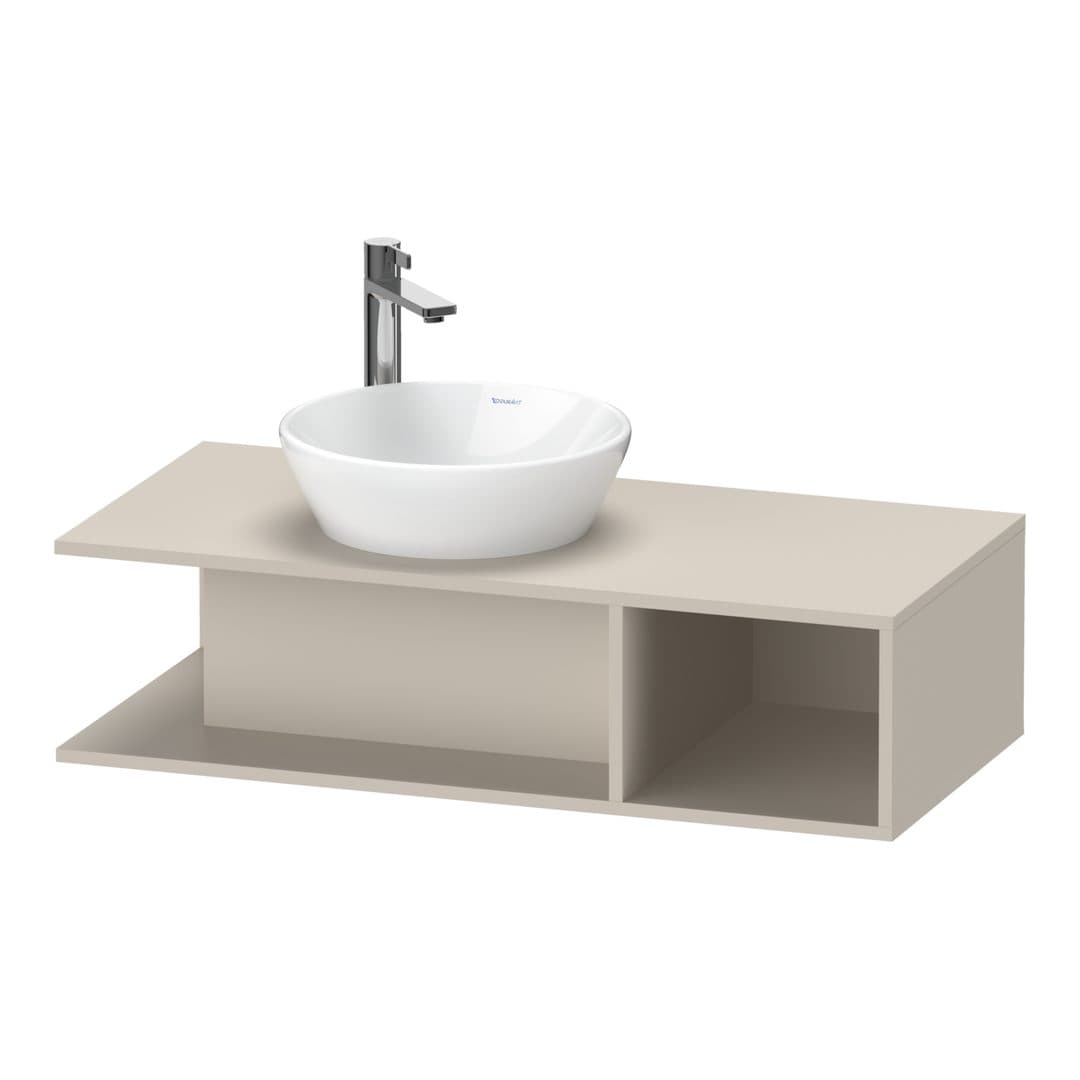 Duravit D-Neo – Έπιπλο Νιπτήρα – 1000 mm, για κονσόλα, νιπτήρας αριστερά, Compact – Taupe Matt, Decor (DE491909191)