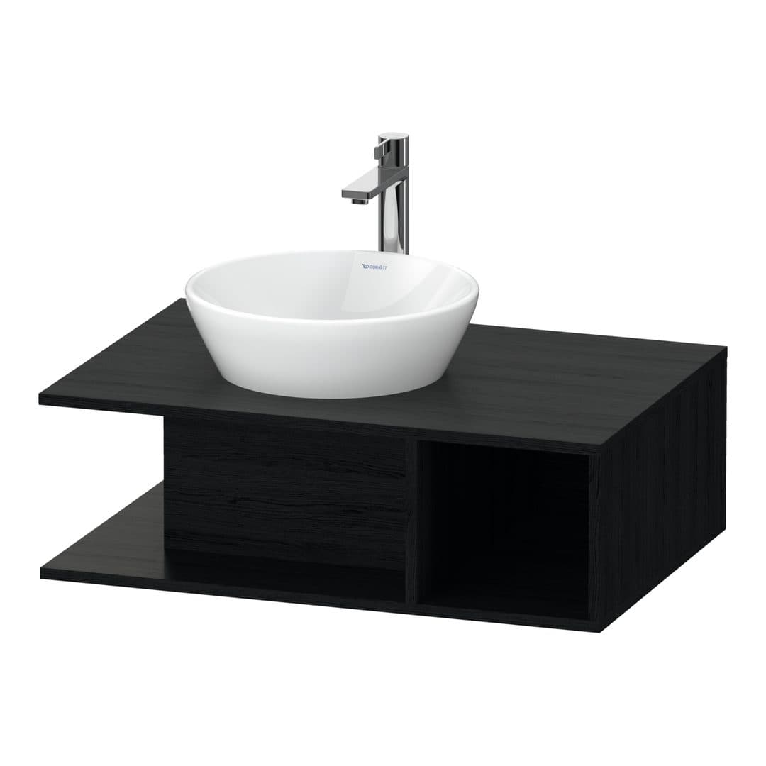 Duravit D-Neo – Έπιπλο Νιπτήρα – 800 mm, για κονσόλα, νιπτήρας αριστερά – Black oak Matt, Decor (DE492801616)