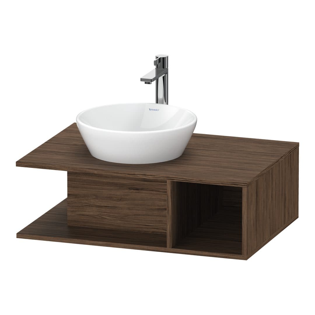 Duravit D-Neo – Έπιπλο Νιπτήρα – 800 mm, για κονσόλα, νιπτήρας αριστερά – Walnut dark Matt, Decor (DE492802121)