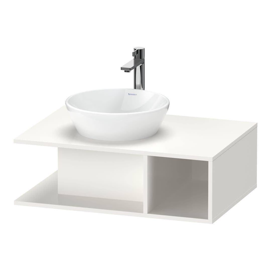 Duravit D-Neo – Έπιπλο Νιπτήρα – 800 mm, για κονσόλα, νιπτήρας αριστερά – White High Gloss, Decor (DE492802222)