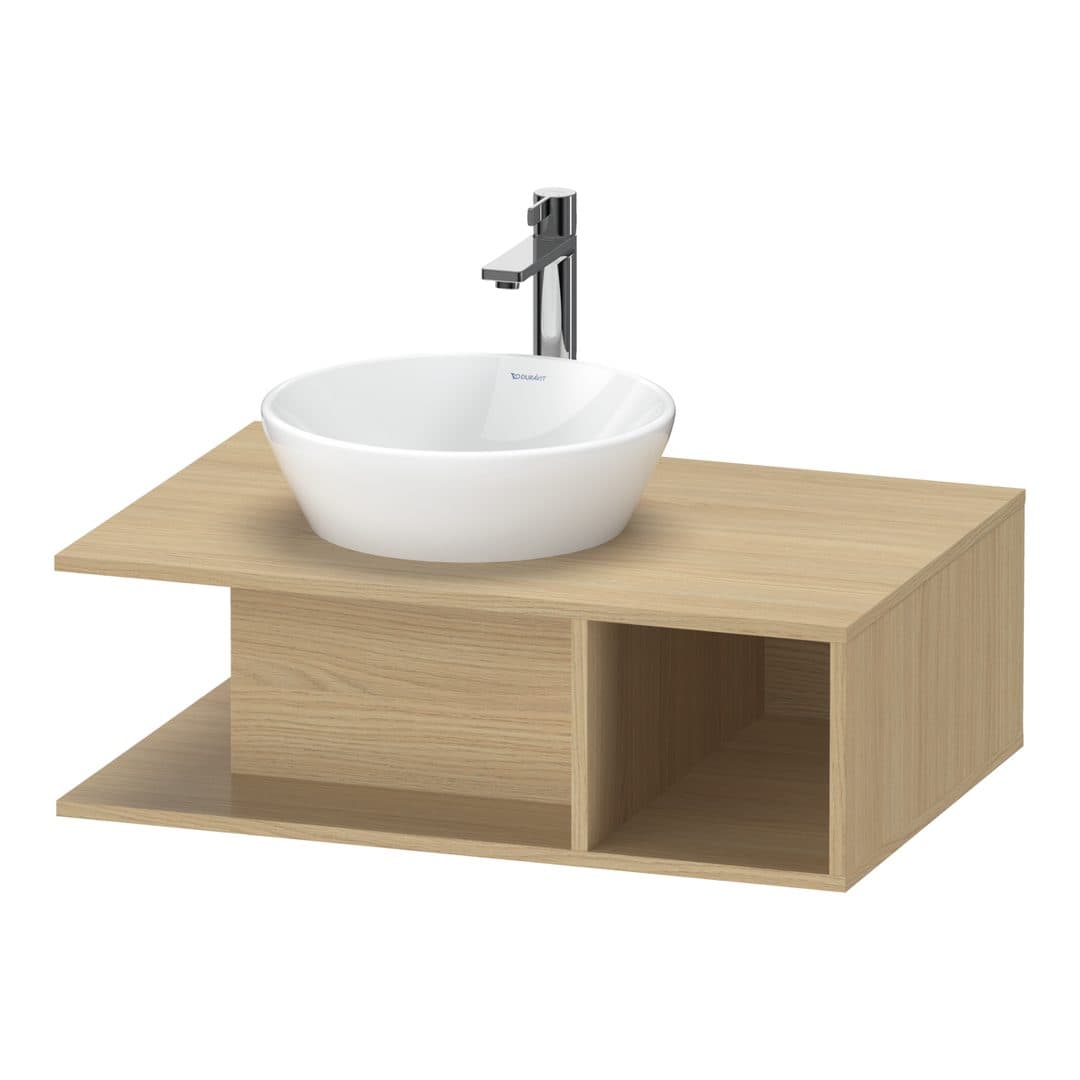 Duravit D-Neo – Έπιπλο Νιπτήρα – 800 mm, για κονσόλα, νιπτήρας αριστερά – Natural oak, Decor (DE492803030)