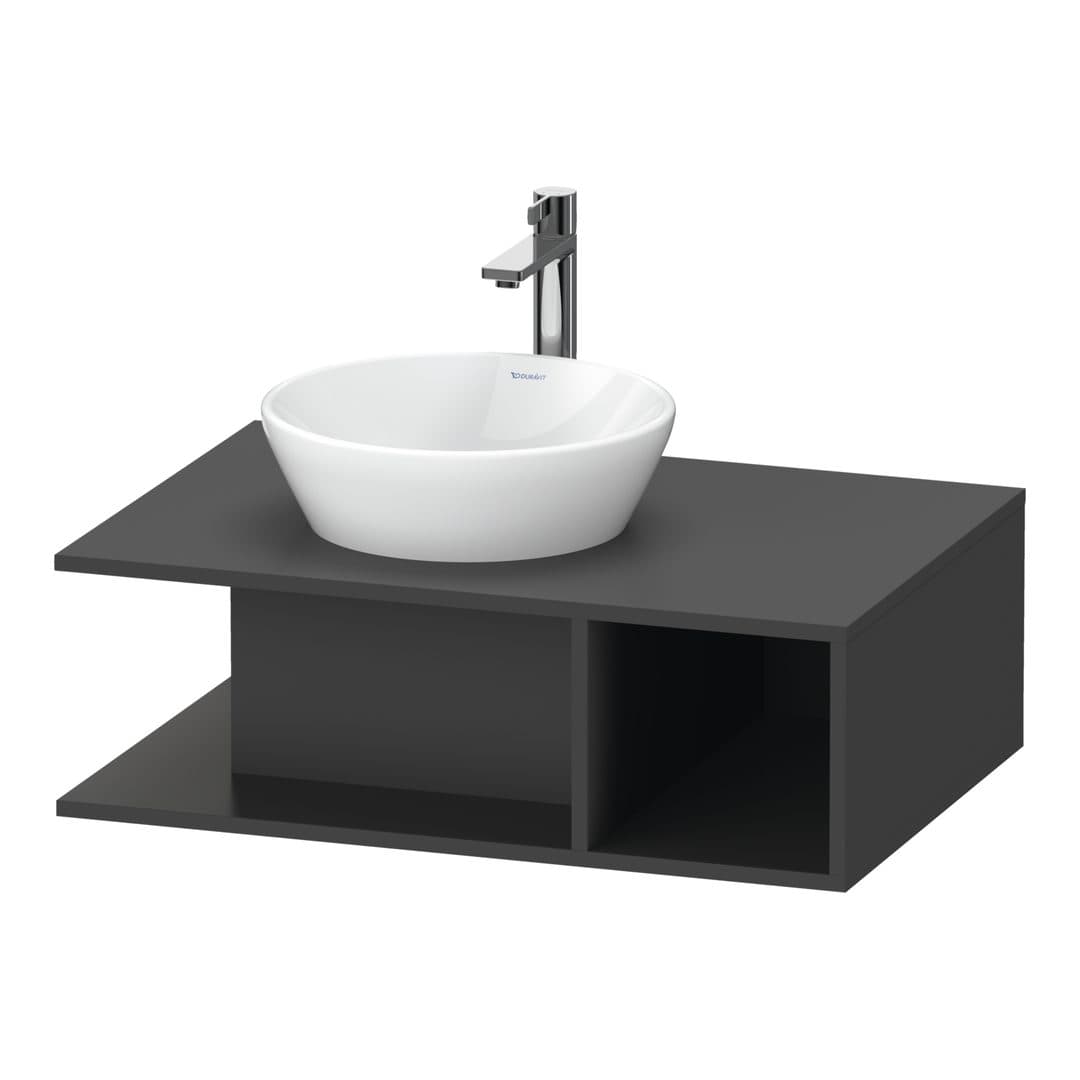 Duravit D-Neo – Έπιπλο Νιπτήρα – 800 mm, για κονσόλα, νιπτήρας αριστερά – Graphite Matt, Decor (DE492804949)