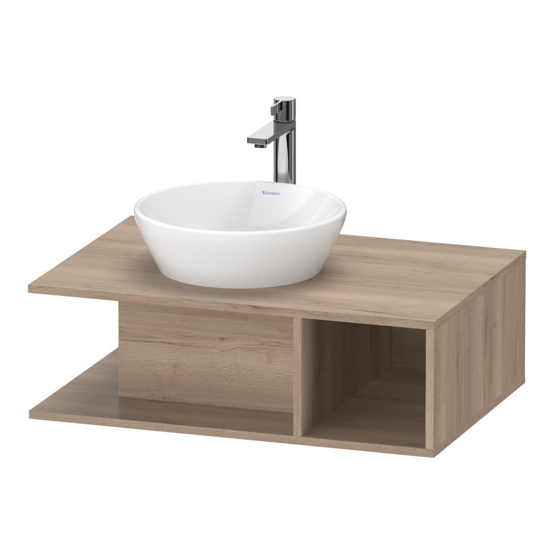 Duravit D-Neo – Έπιπλο Νιπτήρα – 800 mm, για κονσόλα, νιπτήρας αριστερά – Marbled Oak Matt, Decor (DE492805555)
