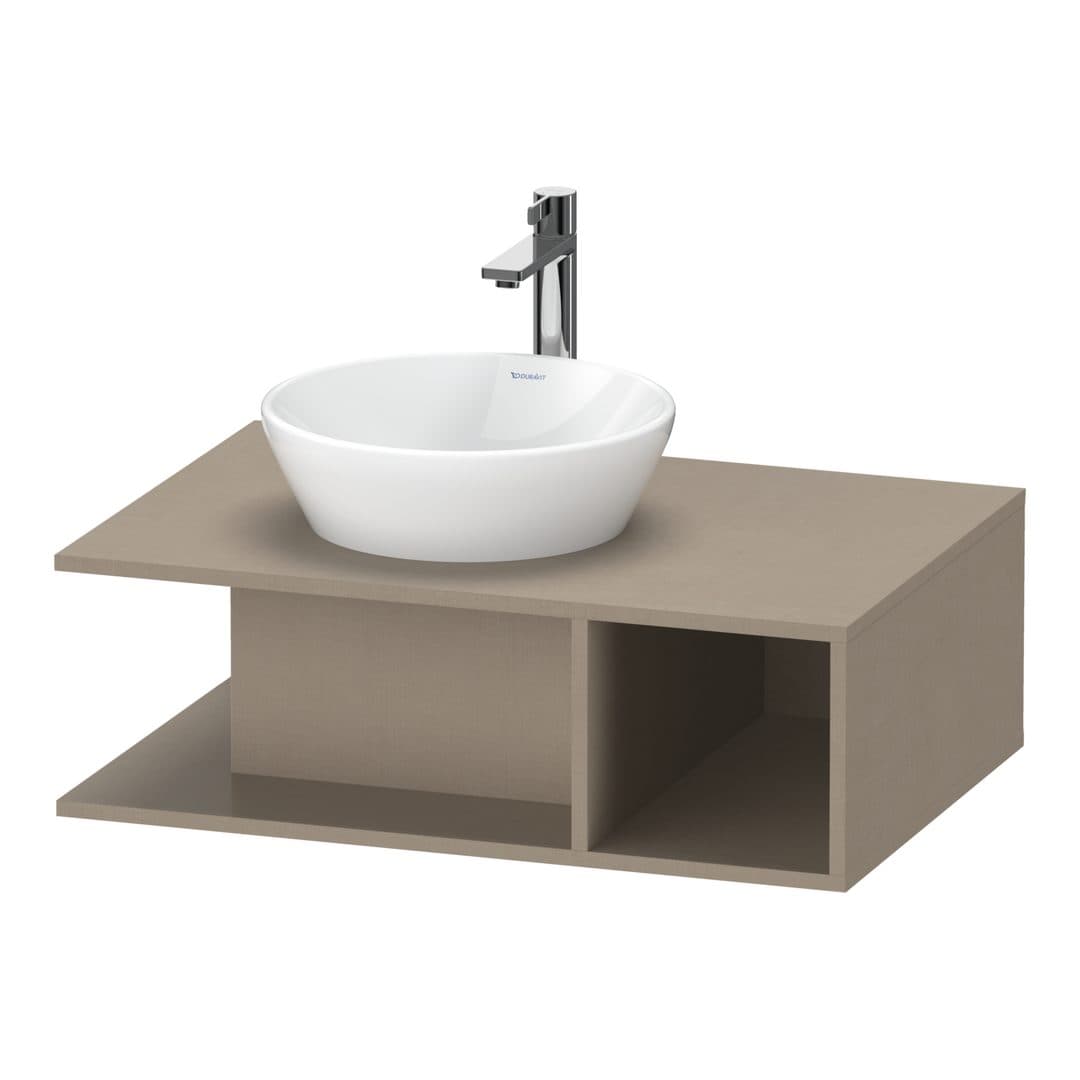 Duravit D-Neo – Έπιπλο Νιπτήρα – 800 mm, για κονσόλα, νιπτήρας αριστερά – Linen Matt, Decor (DE492807575)