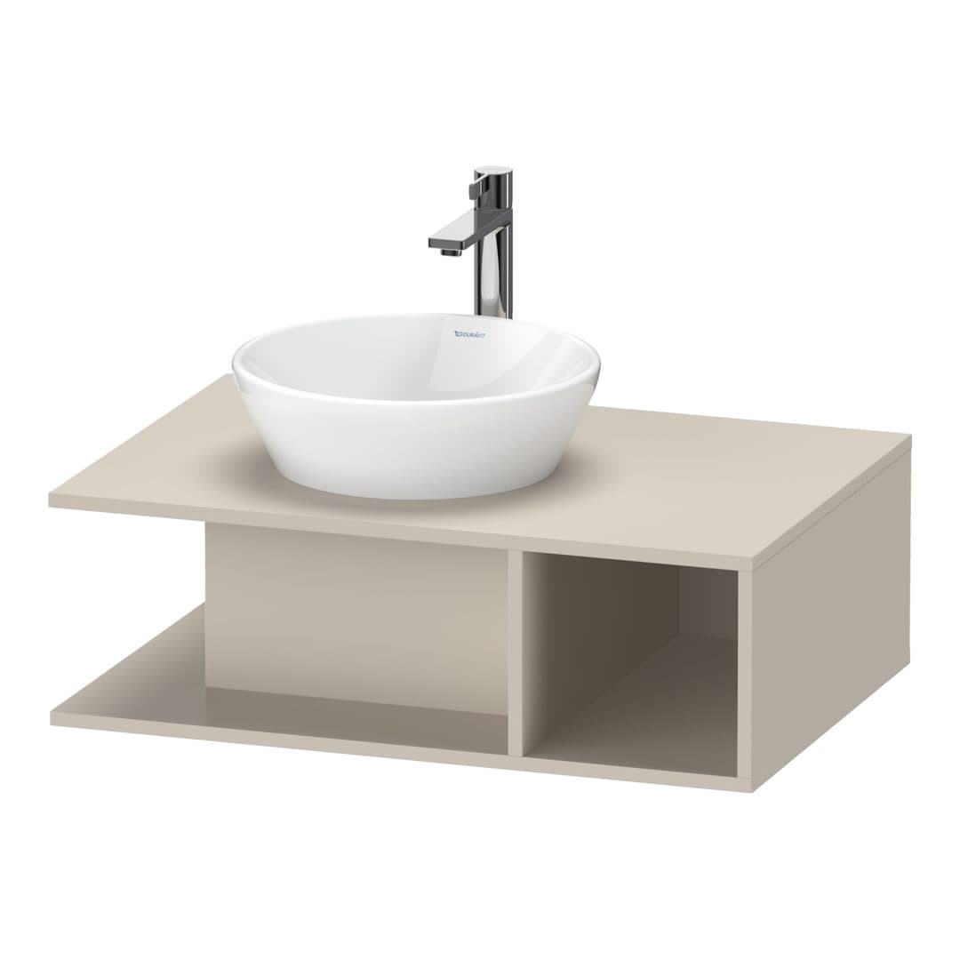 Duravit D-Neo – Έπιπλο Νιπτήρα – 800 mm, για κονσόλα, νιπτήρας αριστερά – Taupe Matt, Decor (DE492809191)