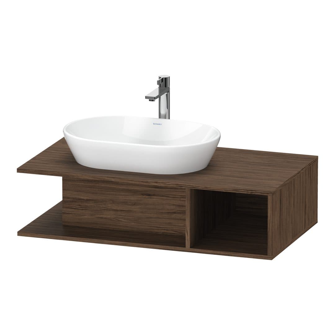 Duravit D-Neo – Έπιπλο Νιπτήρα – 1000 mm, για κονσόλα, νιπτήρας αριστερά – Walnut dark Matt, Decor (DE492902121)